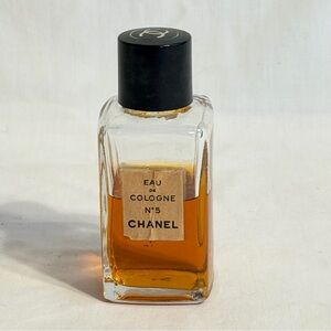 Chanel No 5 Eau De Cologne 2oz Bottle Vintage Fragrance 1/2 full